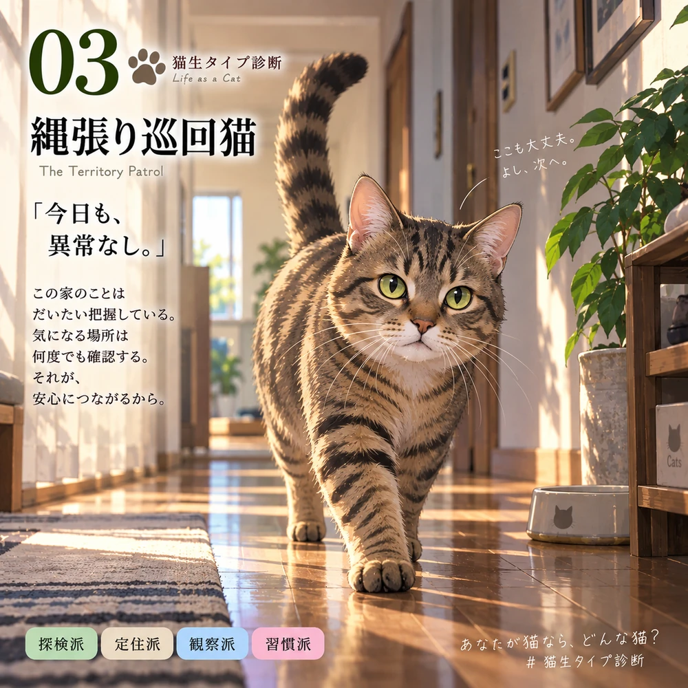 縄張り巡回猫の猫生タイプカード