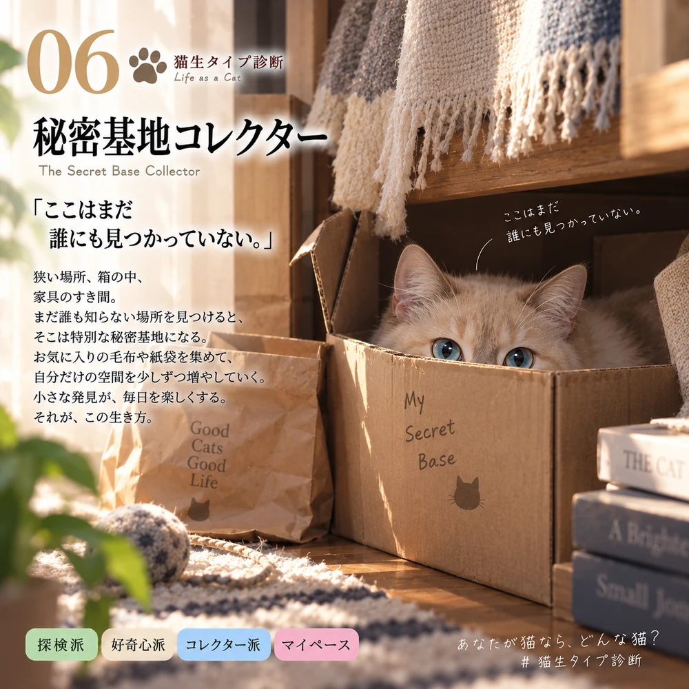 秘密基地コレクターの猫生タイプカード