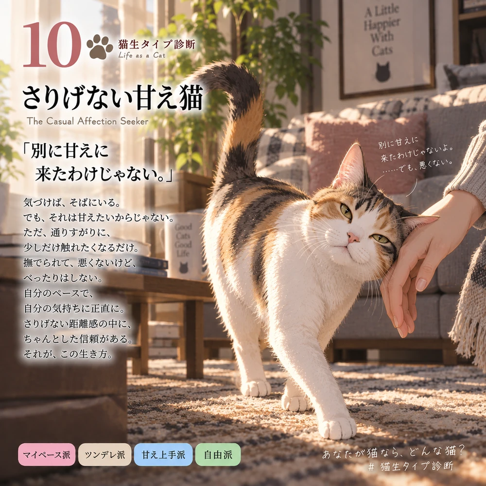 さりげない甘え猫の猫生タイプカード