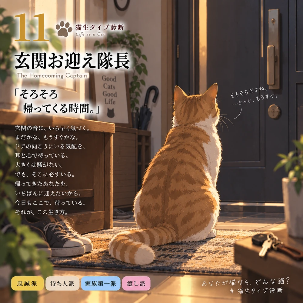 玄関お迎え隊長の猫生タイプカード