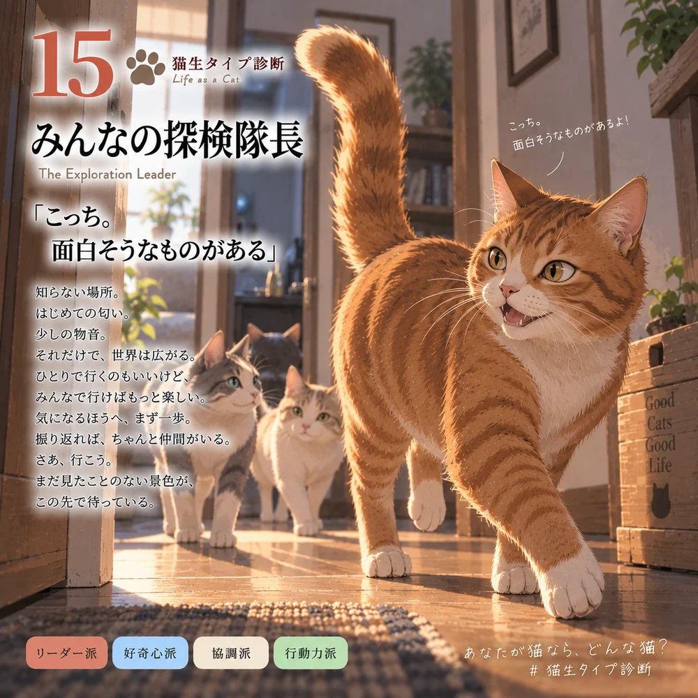 みんなの探検隊長の猫生タイプカード
