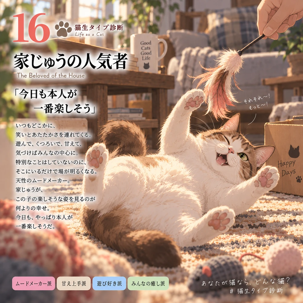 家じゅうの人気者の猫生タイプカード
