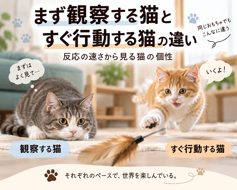 まず観察する猫とすぐ行動する猫の違い|反応の速さから見る猫の個性