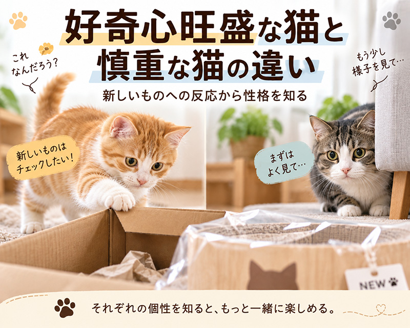 好奇心旺盛な猫と慎重な猫の違い|新しいものへの反応から性格を知る